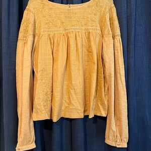 Embroidered Yellow Women's Top
